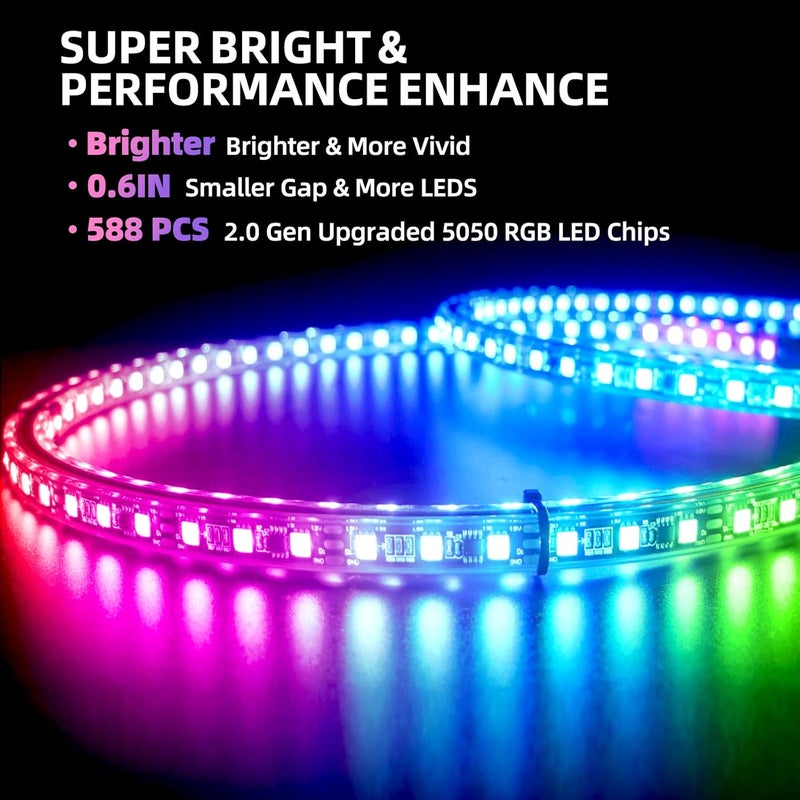 Tavaray 4PCS 14" Double Sided RGB LED Wheel Ring Lights with APP & Remote Control, 178+DIY Dynamic Modes w/Turn Signal Braking and Reverse Function Wheel Lights for Trucks Pickups Cars Offroad - Image 3